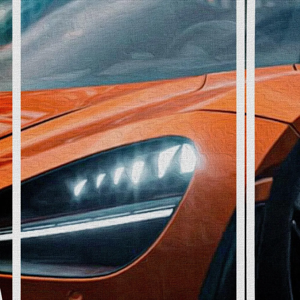 SUPERCAR - ORANGE - THINK BIG - Quadro stampato su Canvas e montato su telaio in legno 50x70 cm