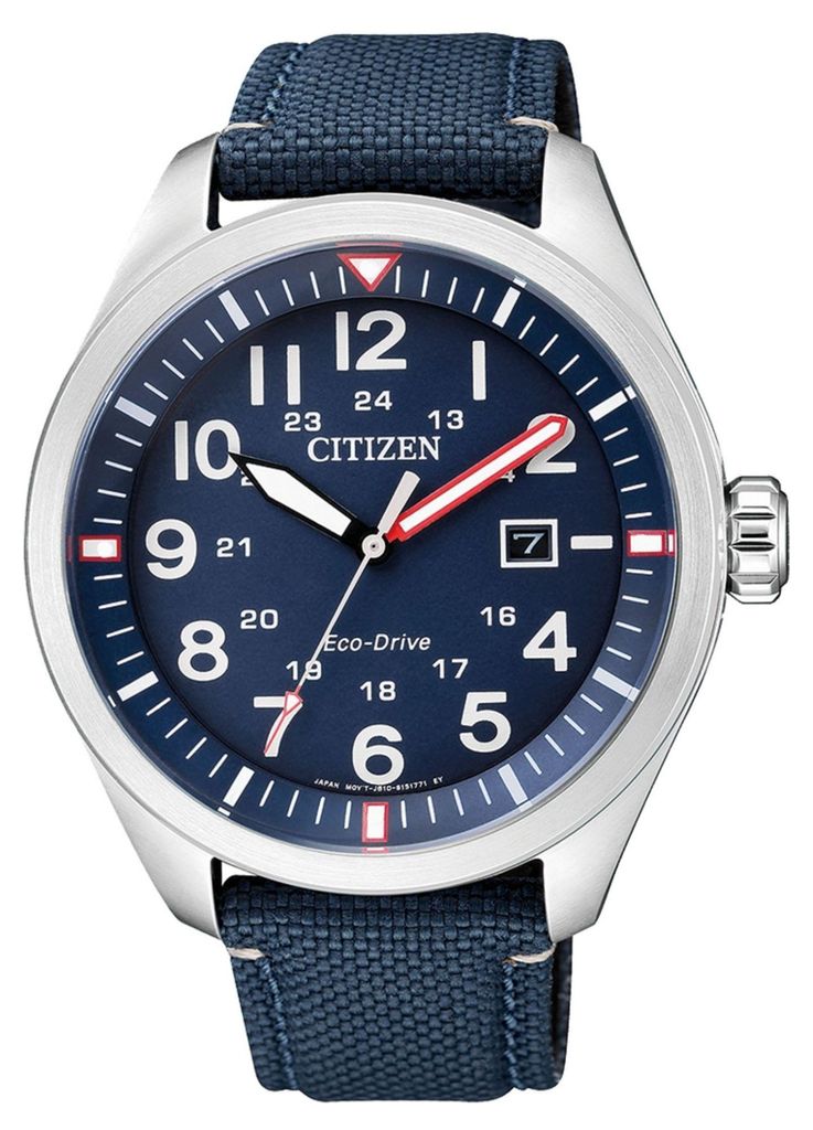 Citizen Eco Drive | Herrenuhr analog Quarz blau Textilband Produktbild 