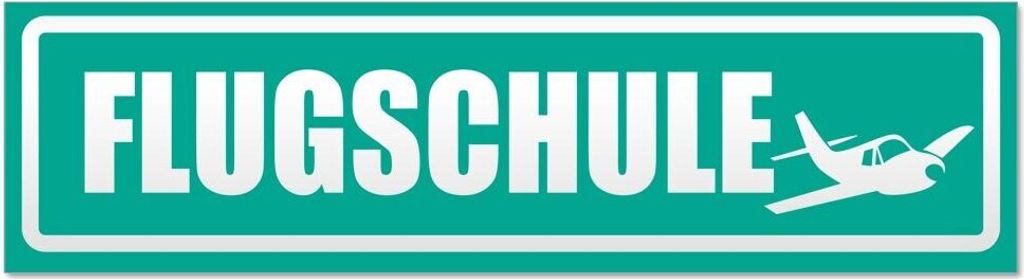 Kiwistar - Autoaufkleber - Türkis - 45 x 12 cm - Flugschule Flugzeug invertiert - Hinweis Aufkleber Sticker für Auto, Kfz, Fahrrad, PKW, LKW