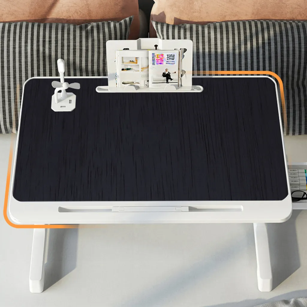 Table de lit multifonction réglable noire 60x40cm pour PC portable