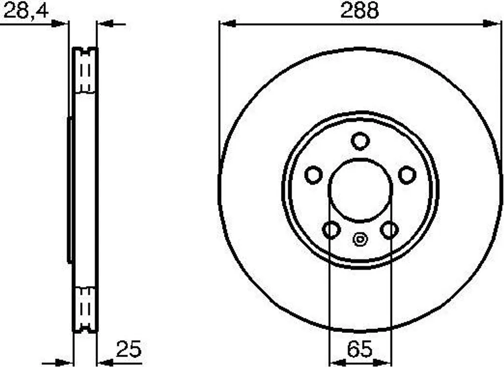 Disque de frein plein Bosch 3A0615301 pour Volkswagen Golf 3 et Passat B3