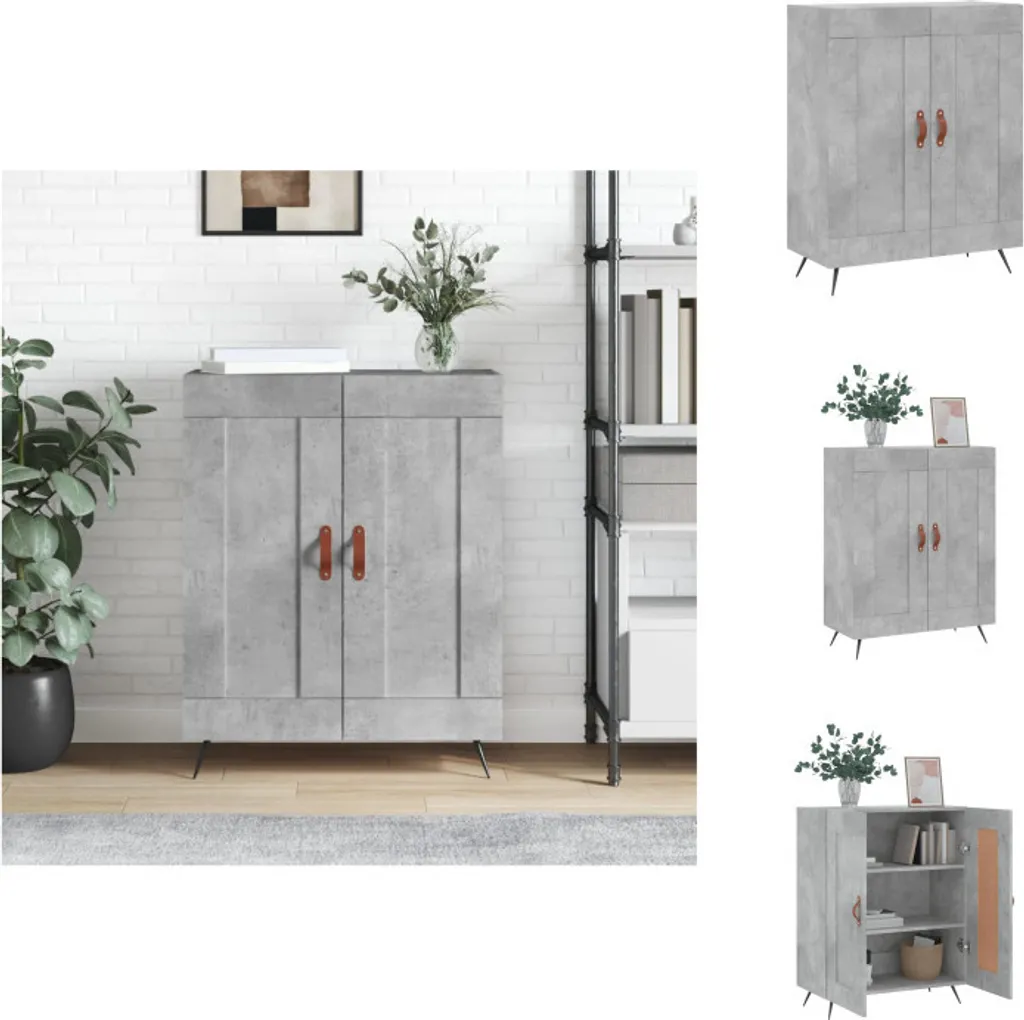vidaXL Credenza grigio cemento 69,5x34x90 cm in legno - Credenze