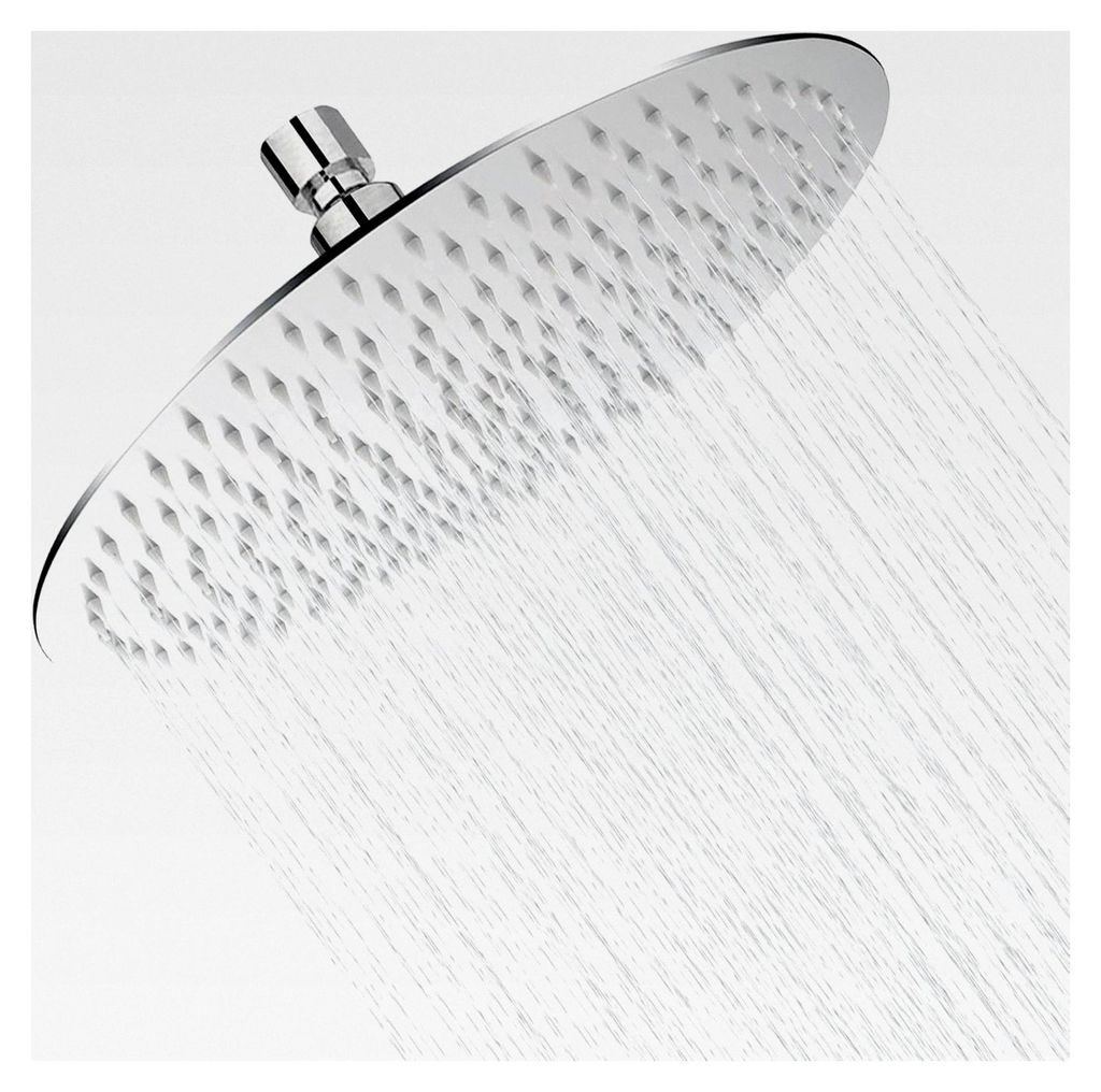 Regenduschkopf 10 Zoll / 25 cm Runde Hochdruck Duschkopf aus Edelstahl 304 - Duscherlebnis auch bei niedrigem Wasserdruck installierbar an Wand ode...