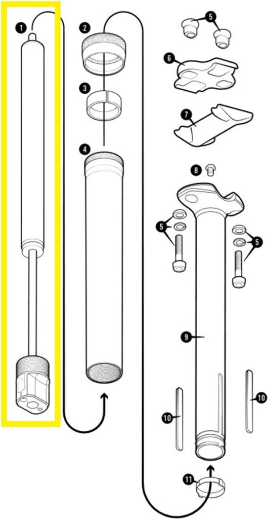 Crankbrothers Highline XC/Gravel Cartridge Kartusche, 27.2mm, 60/80/100/125mm, 360mm Länge