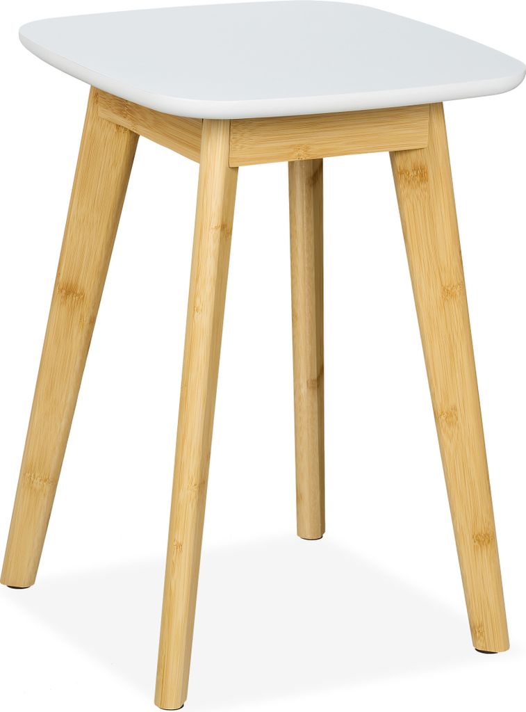Relaxdays Esszimmerhocker aus Bambus, Sitzhocker Küche, Produktbild 
