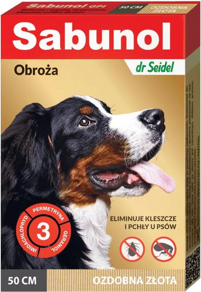 Sabunol GPI Gold Dekorativer Kragen gegen Flöhe und Zecken Hund 50 cm