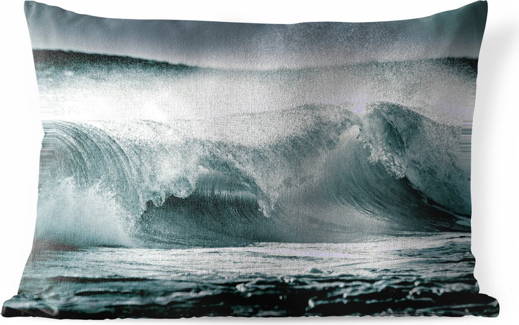 MuchoWow Outdoor Kissen - Meer - Golf - Ozean - 60x40 cm - Wetterfest - Lounge Kissen - Zierkissen - Kissen für Innenräume