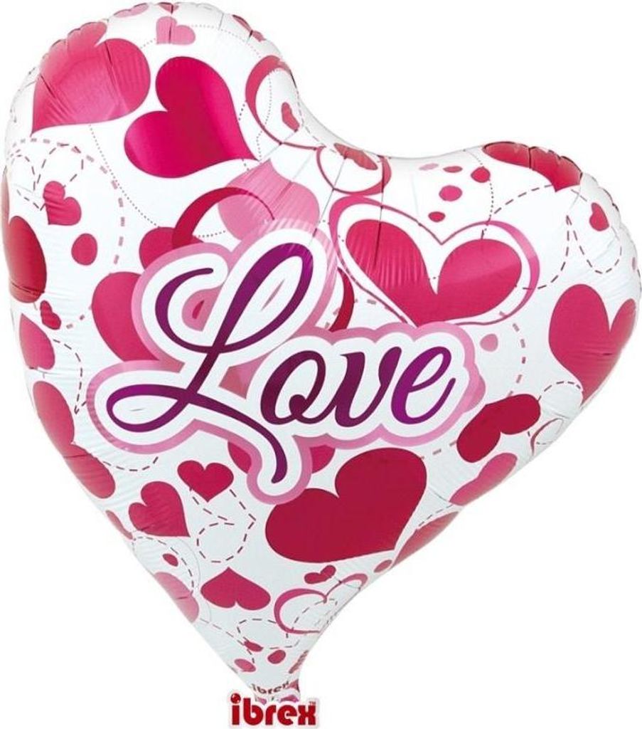 Balon foliowy serce Love 35 cm różnokolorowy