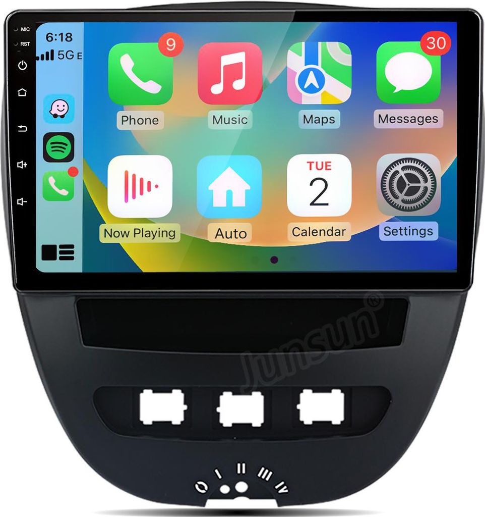 10 Zoll 6+128GB Android Autoradio für Peugeot 107 Citroen Toyota Aygo C1 2005-2014 Wireless CarPlay Android Auto 4G WiFi GPS Navi 8Kern RDS DSP DAB+