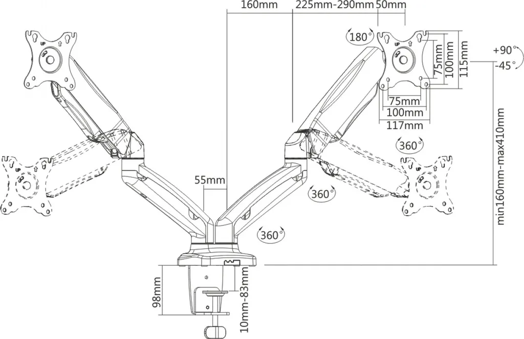 Support Double Écran Pivotant SolidHand SG02 à Fixation Renforcée - 4