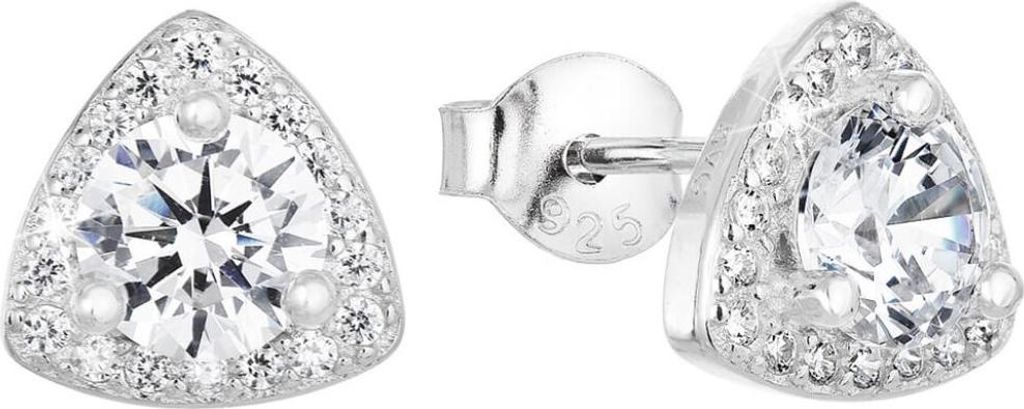 Silver earrings with zircon 11062.1