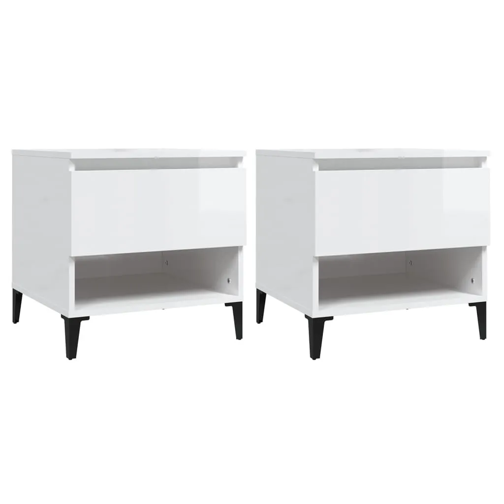 Tavolini Salotto Bianco Lucido Set 2 pz - Must-Have Arredo Moderno