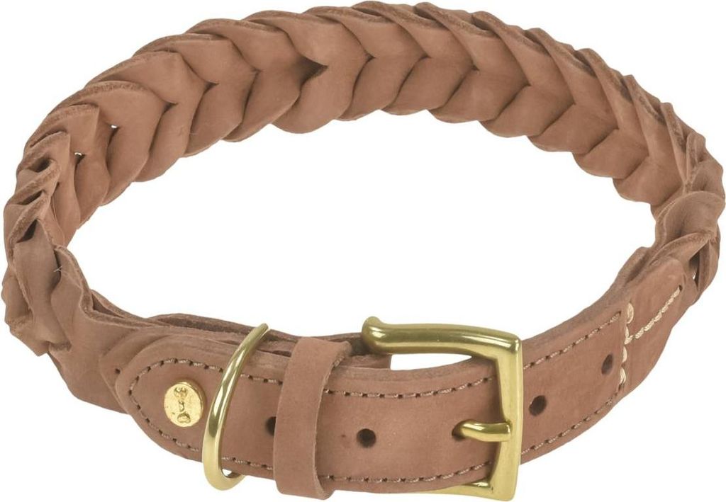 Denjo Dogs Stockholm Hundehalsband Leder braun L 41-45 cm