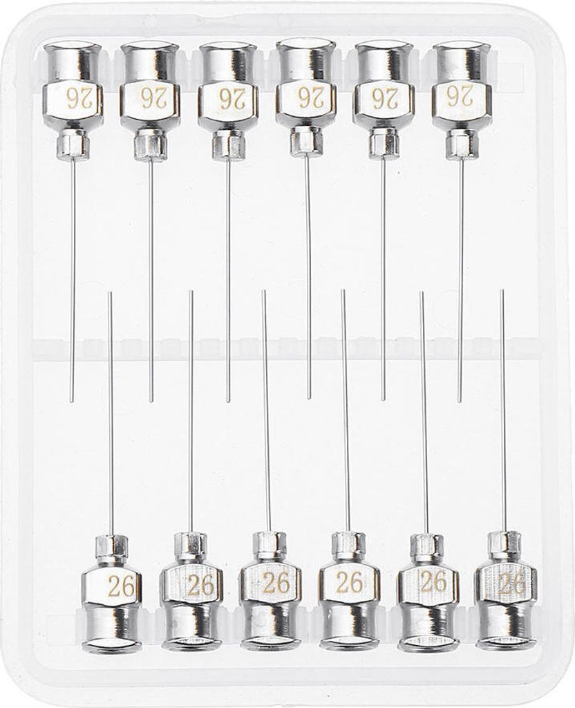 12Pcs/Set 1' Edelstahl Blunt Tip Dispensing Nadel Luer Lock für Syringe Nachfüll- und Messflüssigkeit Industrial Kleber Applicator - 20G