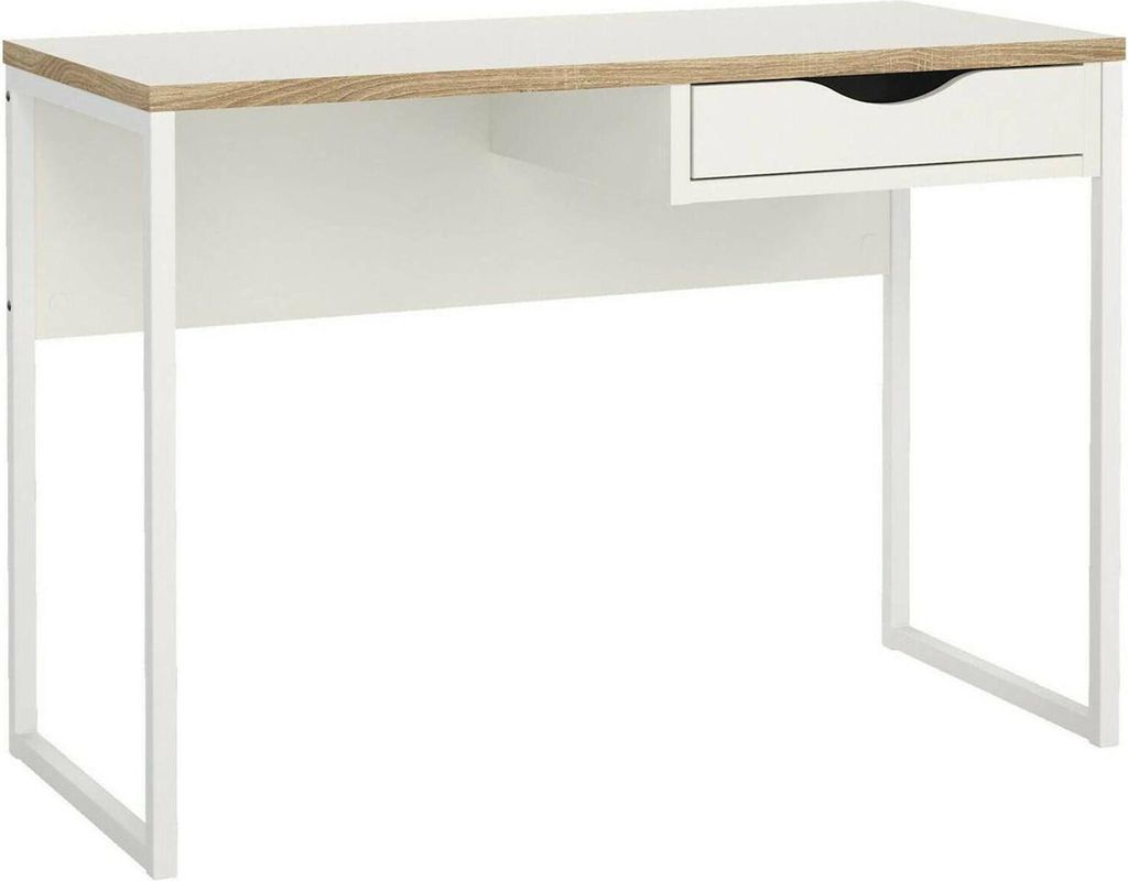 Schreibtisch Stephanie, Mehrzweckschreibtisch, Bürotisch für PC, Eckschreibtisch, 110x48 h77 cm, Weiß
