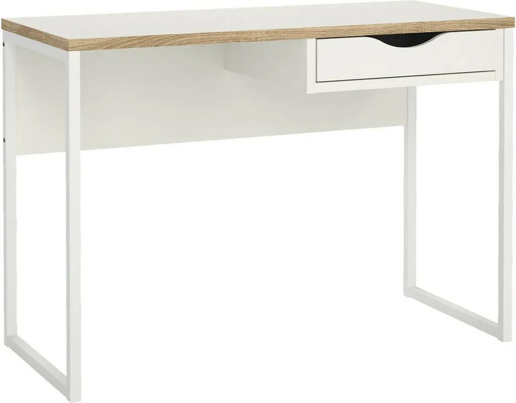 Function Plus Bureau blanc mat et chêne - Poste de travail scandinave