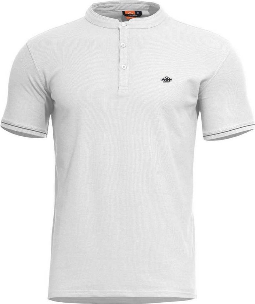 Pentagon Levantes Henley Stripes Kurzarm-poloshirt Weiß M Herren Weiß M