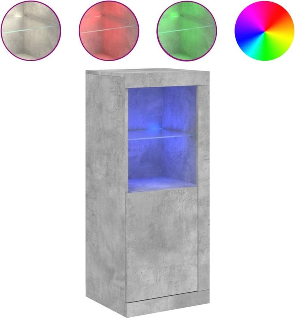 vidaXL Príborník s LED svetlami betónová sivá 41x37x100 cm Obrázok produktu 
