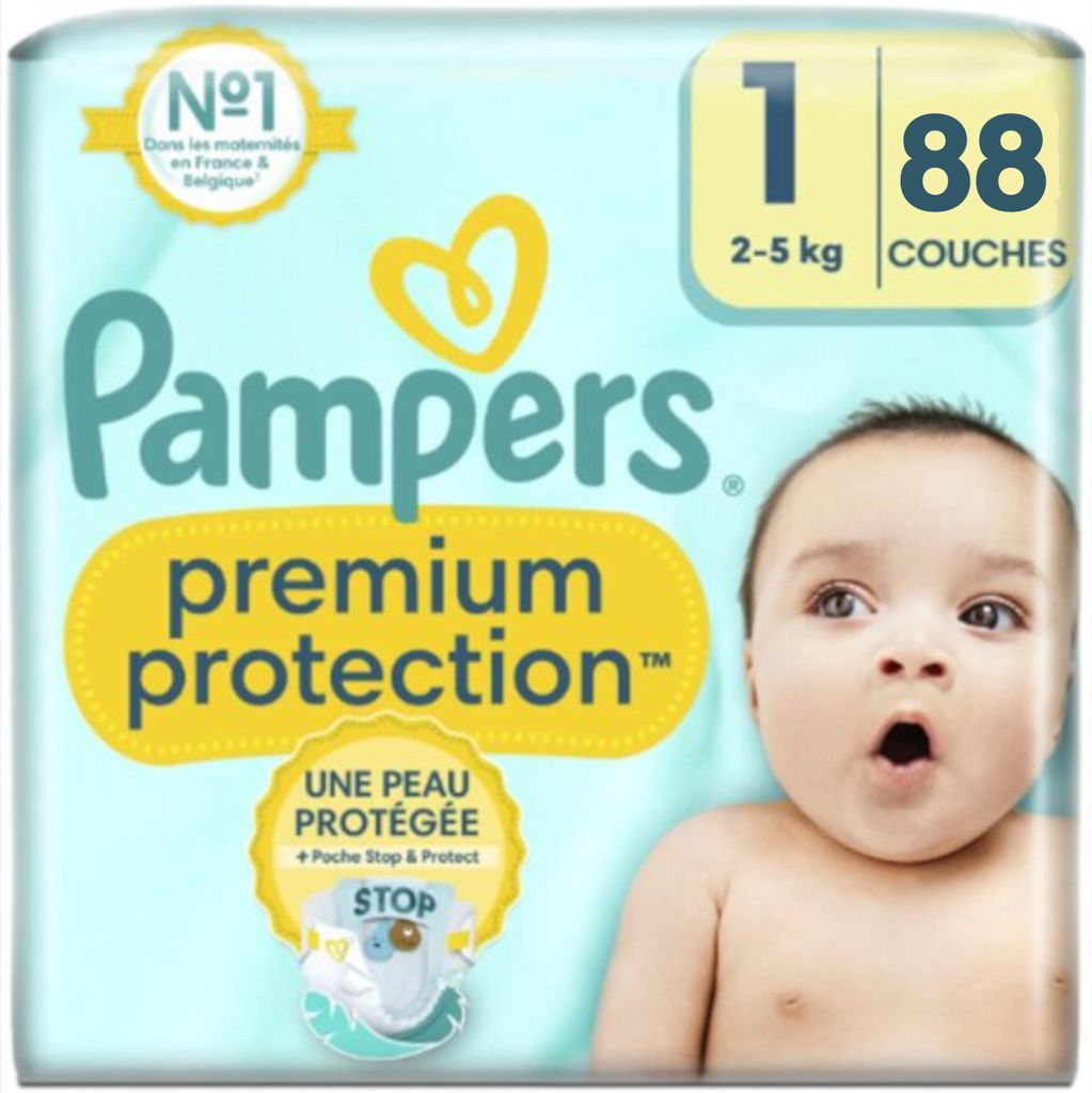 Pampers Premium Protection - Größe 1 - 88 Windeln (2-5 kg) Produktbild 
