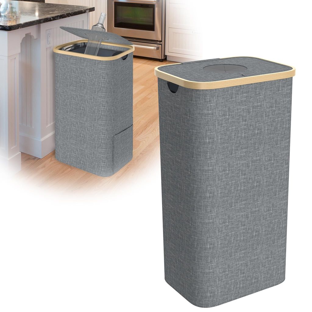 Sessamen-LP 100L Pfandflaschen Sammelbehälter mit Deckel Groß Pfandbehälter mit Loch Tragetasche Pfandflaschen Aufbewahrung Waschenkorbe Müllsa...