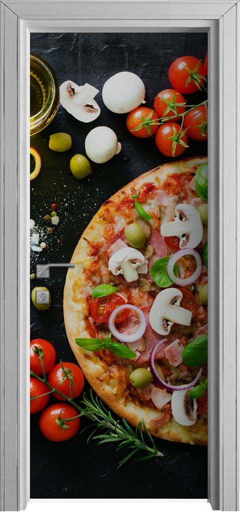Tür Selbstklebende 80x210 cm Türfolie Türtapete Klebefolie - italienische pizza zutaten