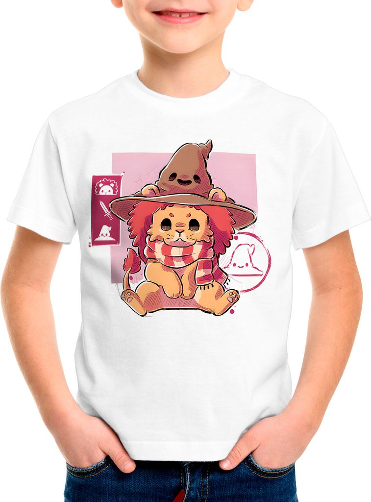 BaumwolleCloud Chibi Bravery Kinder T-Shirt eule harry zauberstab besen zauberschule