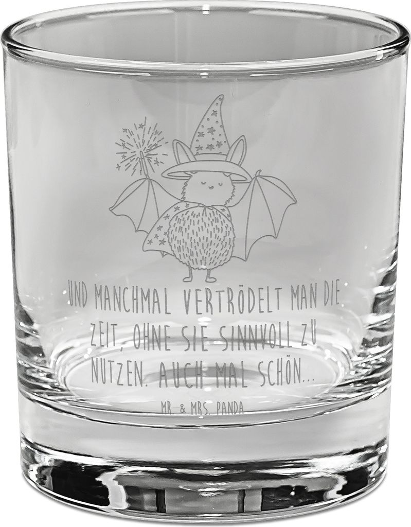 Mr. & Mrs. Panda Tumbler Fledermaus Zauberer - Transparent - Geschenk, Frauen, Whisky, Magier, Reinsteigern, Whiskeyglas, Glas, Old Fashioned, Fled...