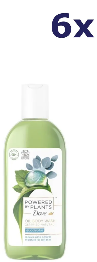 Huile de Douche Dove à base de Plantes Eucalyptus - Lot de 6 x 250ml