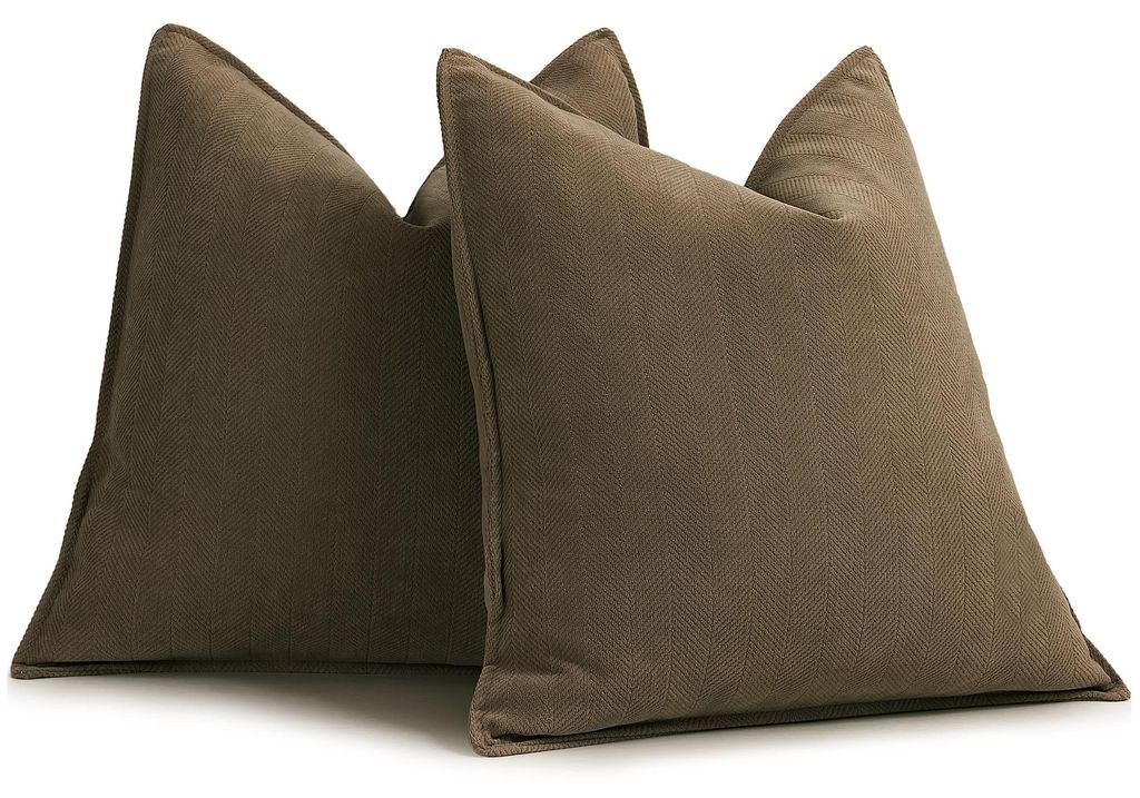 Set aus 2 Chenille-Kissenbezügen (40x40 cm), elegantem Design, weich und dekorativ für Sofa, Bett und Interieur.