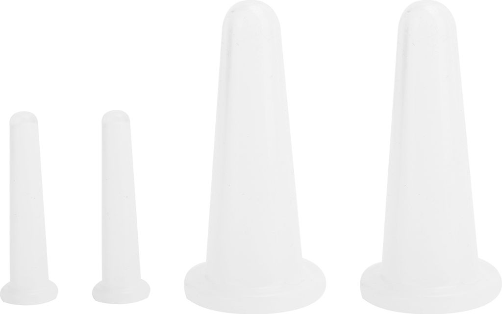 4-teiliges Silikon-Massagegefäß mit Feuchtigkeitsaufnahme, Schröpfglas für Gesicht und Körper, Gesundheitspflege, Weiß, 2 groß, 2 klein