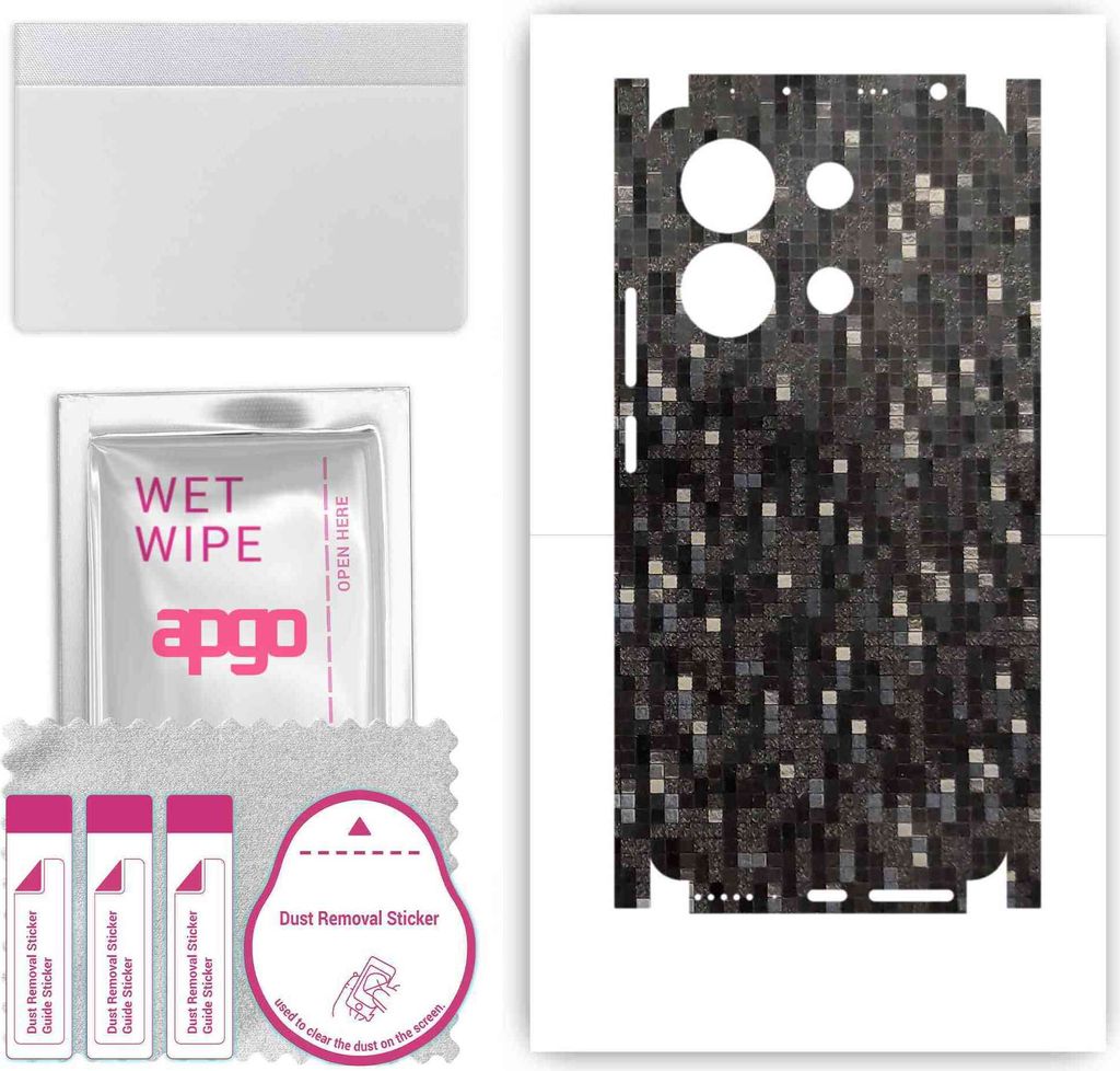 apgo Rückseite + Seiten Schutzfolie, Skin, kompatibel mit Xiaomi Redmi Note 13 4G, Hinten Displayschutzfolie aus Vinylfolie, kratzfest, einfache M...