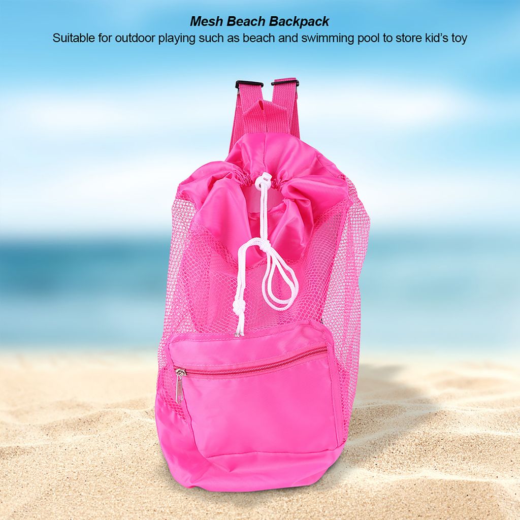Strandaufbewahrungstasche,Mesh Strandtasche,Mesh Strandrucksack,Kinder Strandrucksack,Mesh Strand Spielzeug Tasche
