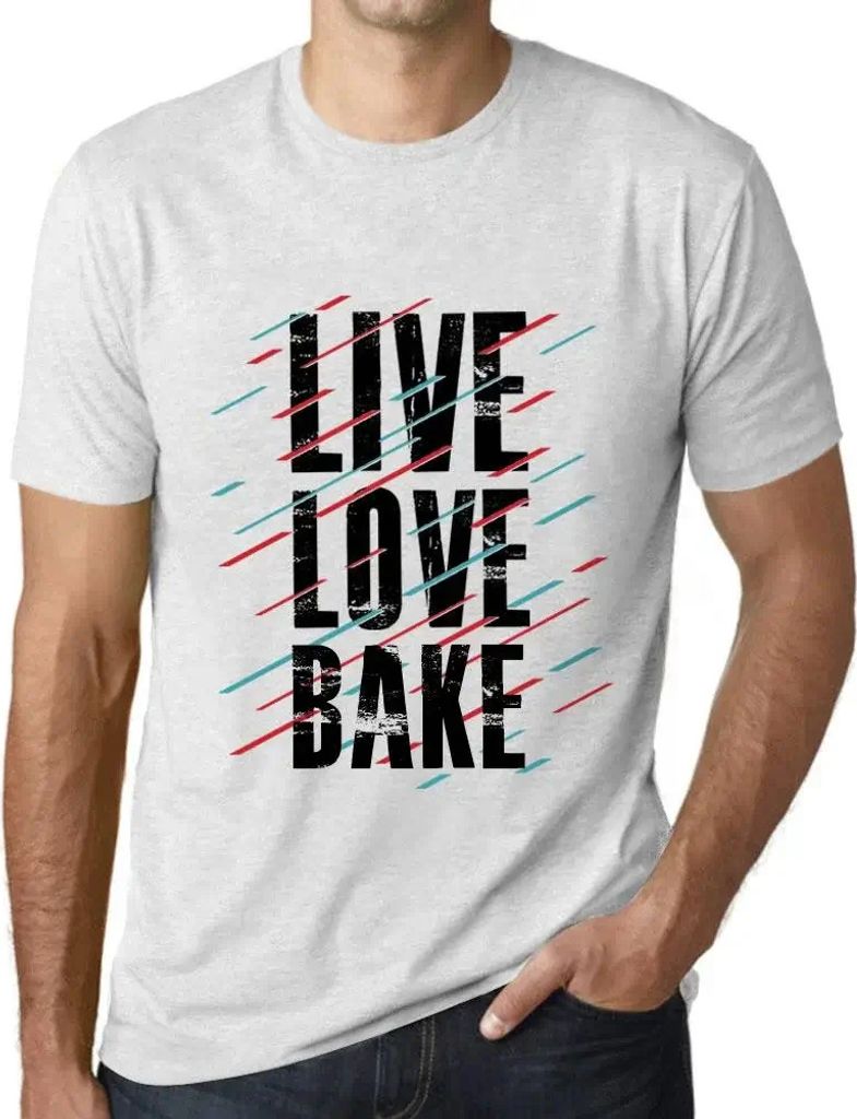Herren Grafik T-Shirt Leben lieben und backen – Live Love & Bake – Öko-Verantwortlich Vintage Jahrgang Kurzarm Lustige Druck Geburtstag Gesche...