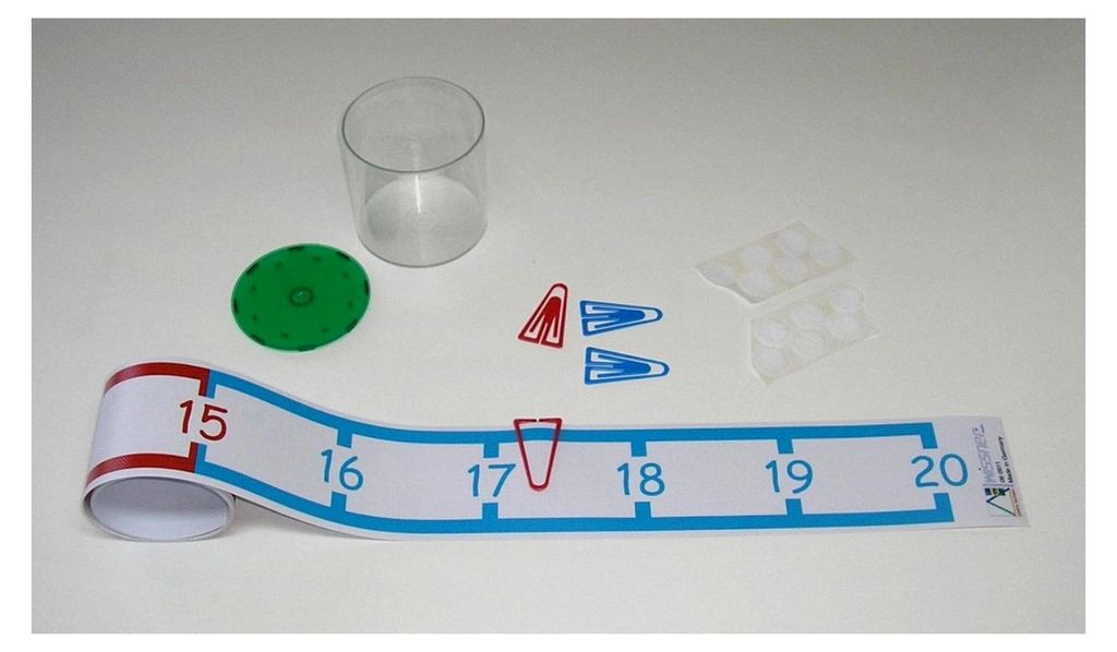 Zahlenstrahl Rechenband 0-20, 2 m lang, flexibel und reißfest, ab 1. Klasse, hergestellt in Bensheim/Hessen/Deutschland