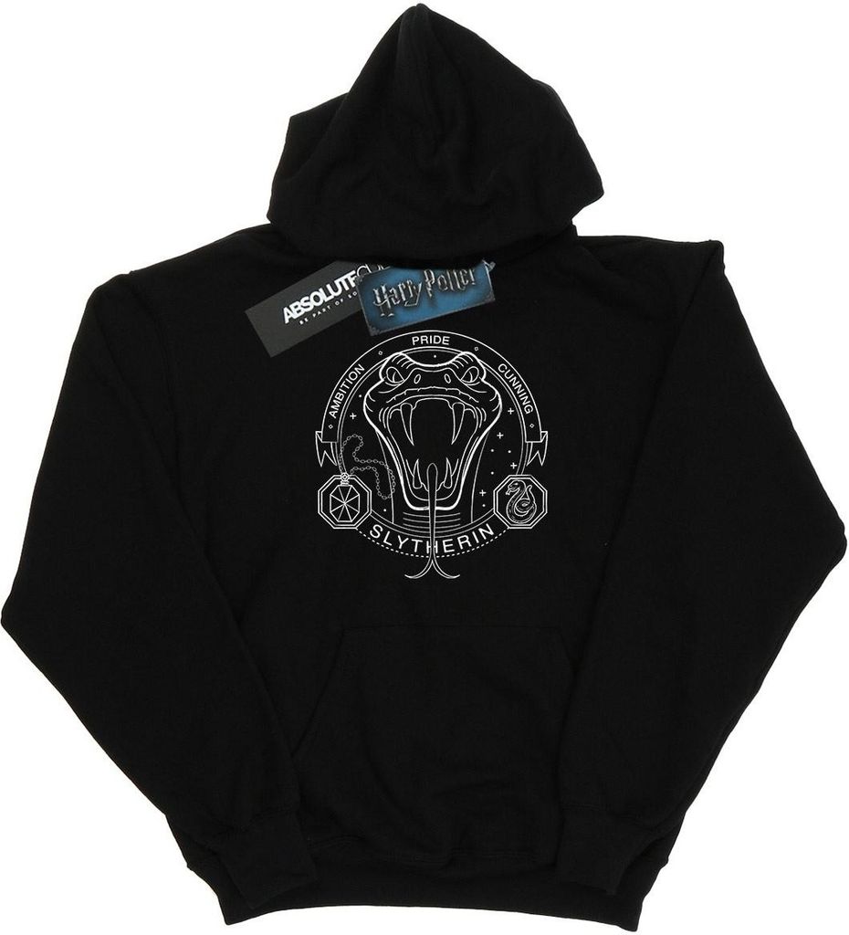 Harry Potter - "Slytherin" Kapuzenpullover für Mädchen BI8083 (116) (Schwarz)