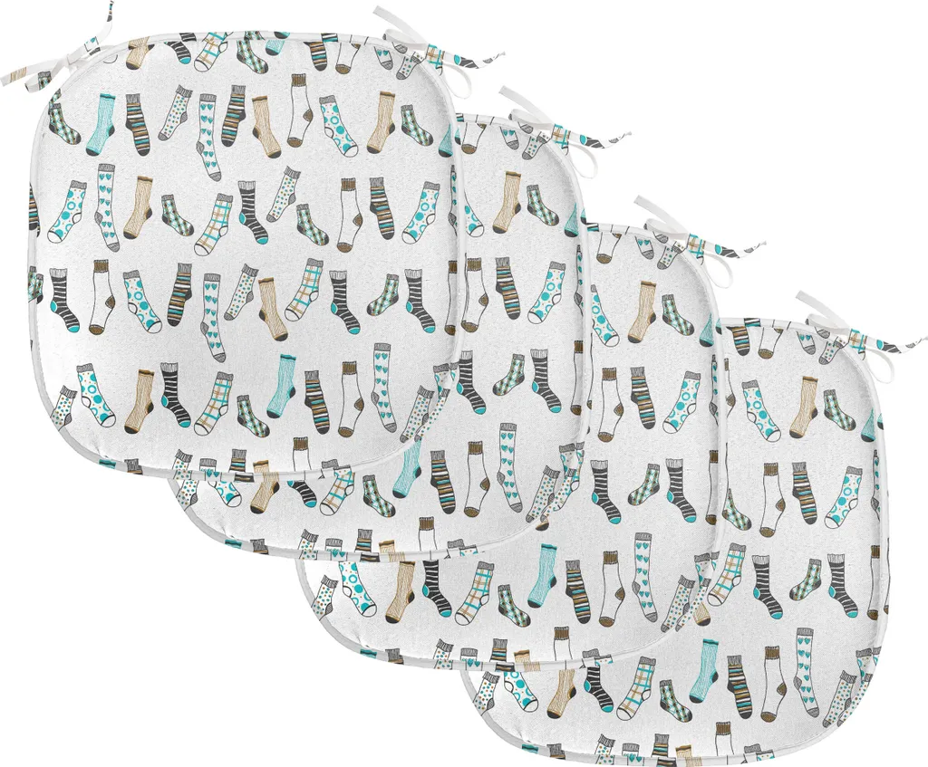 Set 4 Cuscini Sedia Impermeabili ABAKUHAUS 40x40 - Blu e Beige