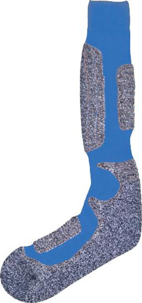 Skisocken Uni Herren Damen – Thermo Skistrümpfe lang & gepolstert – Wolle-Mix , Farbe:Blau, Größe Socken & Strumpfhosen Erwachsene:39-42