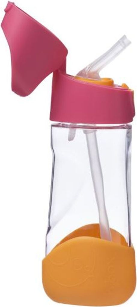 b.box Fľaša na pitie so slamkou 450 ml - ružová/oranžová Obrázok produktu