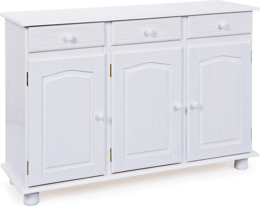 Buffet Blanc Livra 3 Portes - Organisez votre Salon avec 3 Tiroirs