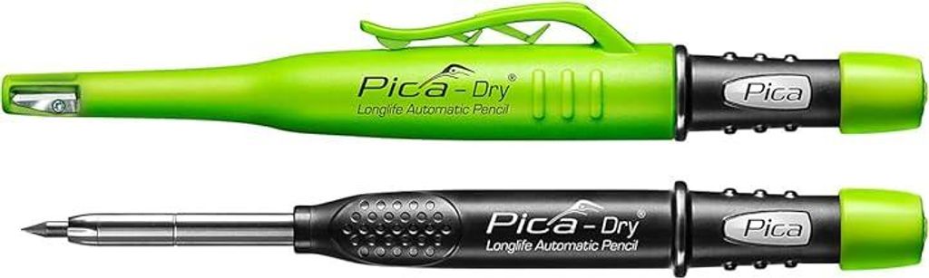 Pica 3030 Dry Automatic Longlife Tieflochmarker I langlebiger Marker mit Spitzer und Halteclip I Spezial-Graphitmine 2.8 mm I für den professionel...