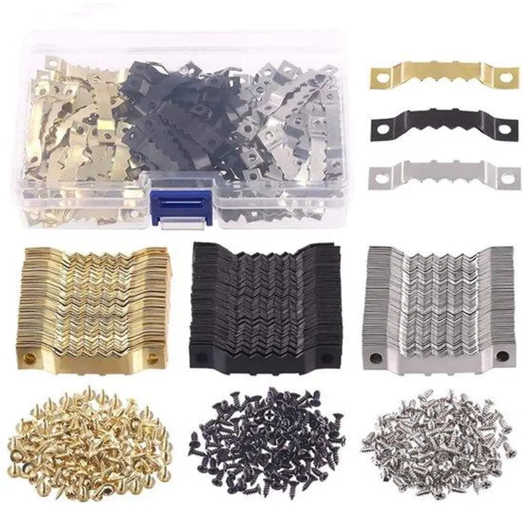 Accroches Cadres Murales Anti-Rotation avec Vis et Fixations - 150 pcs