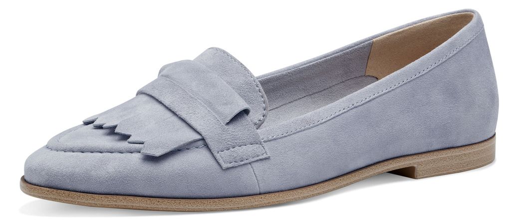 Tamaris Damen Slipper/ Loafer Blau Rauleder Größe:40