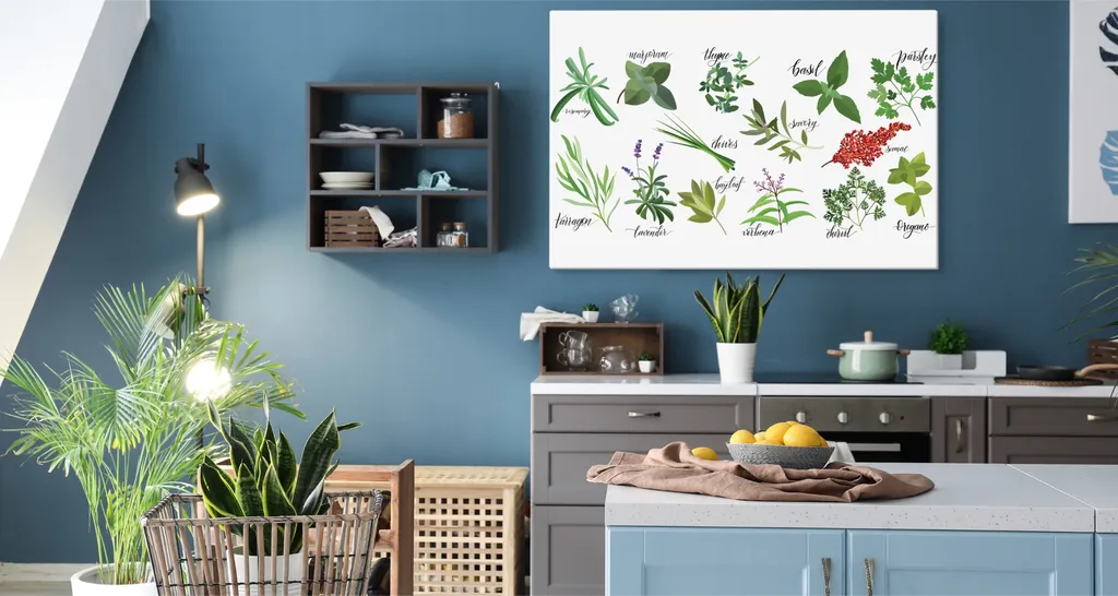 Wall Art XXL 100x70 cm Tela Natura Erbe Piante Decorazione Trendy - 2