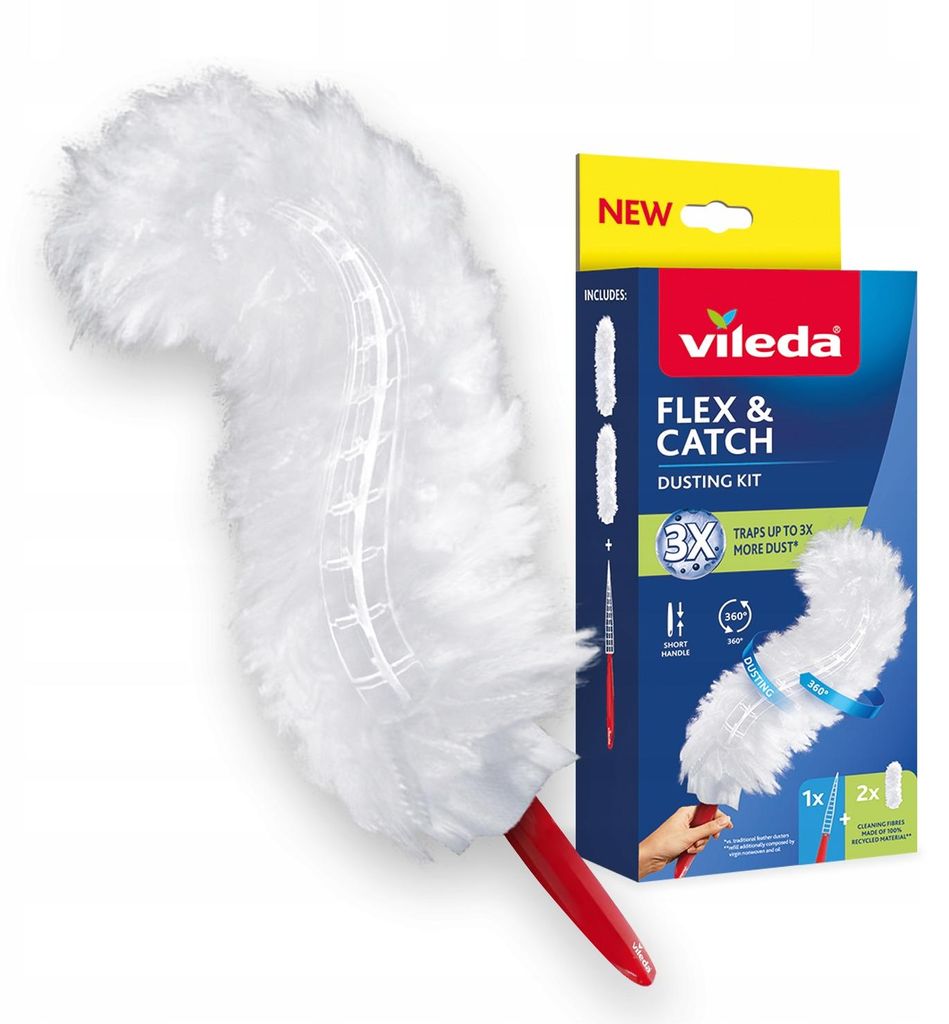 Vileda stofwisser met korte steel + 2 Flex&Catch Productafbeelding 