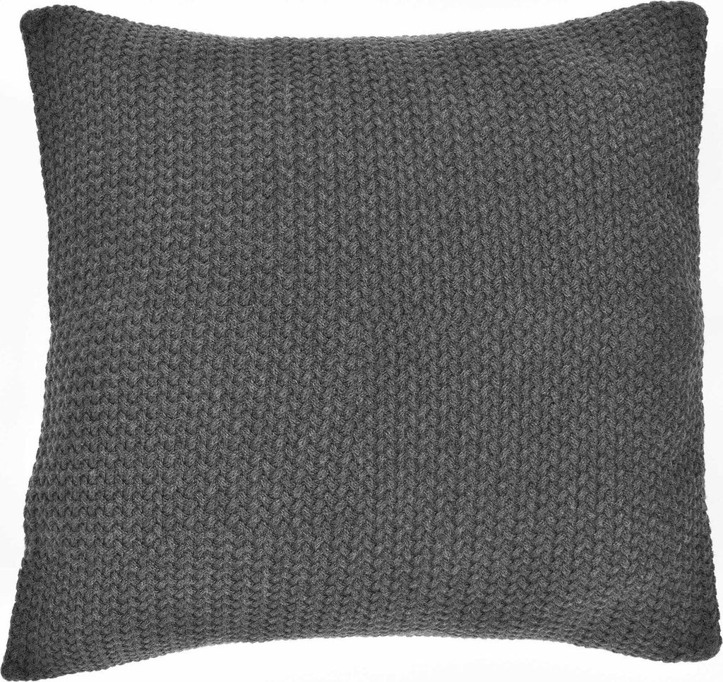nielsen HOME Kissenbezug Kian gestrickt,50x50 cm, Dunkelgrau, 100% Baumwolle, Strick, Standard 100