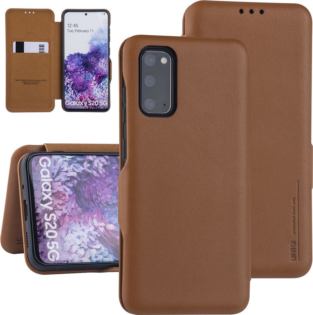 Samsung Galaxy S20 Light Brown Book type case - Card Holder