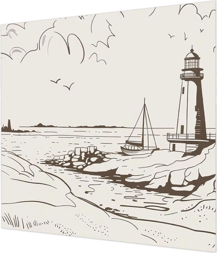 Wandtapete - Dekorative Tapete für Wohnzimmer - Tapetenfolie für Wanddekoration - 250x250 cm - Küstenlandschaft