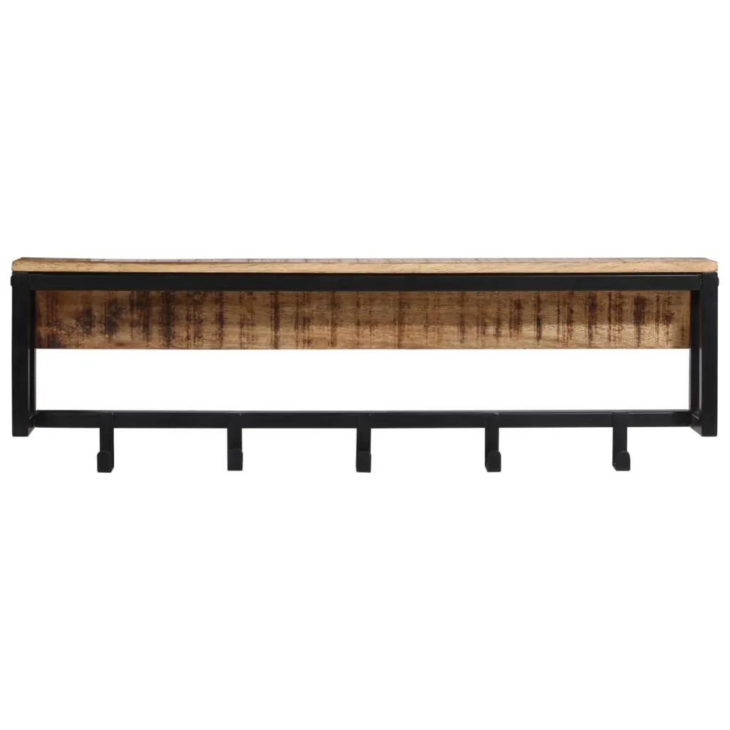 Portemanteau Design en Bois Massif Rugueux 87 cm de Longueur Style Loft