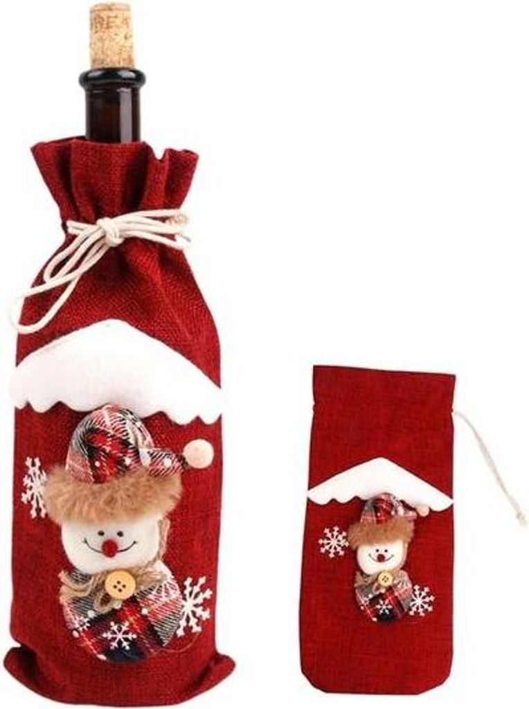 Flaschenhalter - Flaschentasche - Weihnachten - Weihnachtsmann - Tannenbaum - Christmas - Xmas - Rot