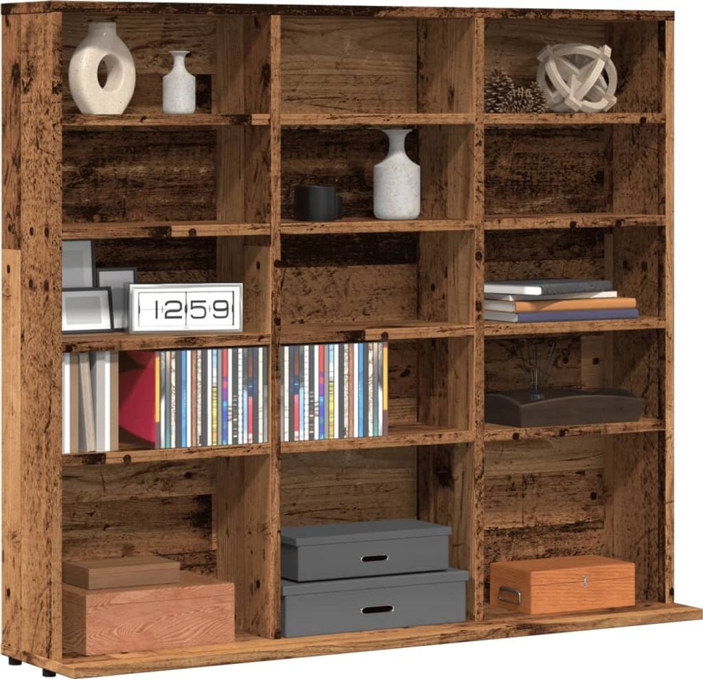 "2026 Promotion" CD-Regal Altholz-Optik 100x23x89,5 cm Holzwerkstoff - CD- & DVD-Regale CC31612